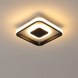 Modern Black Dual Square LED Flush Mount Ceiling Light for Hallway and Kitchen