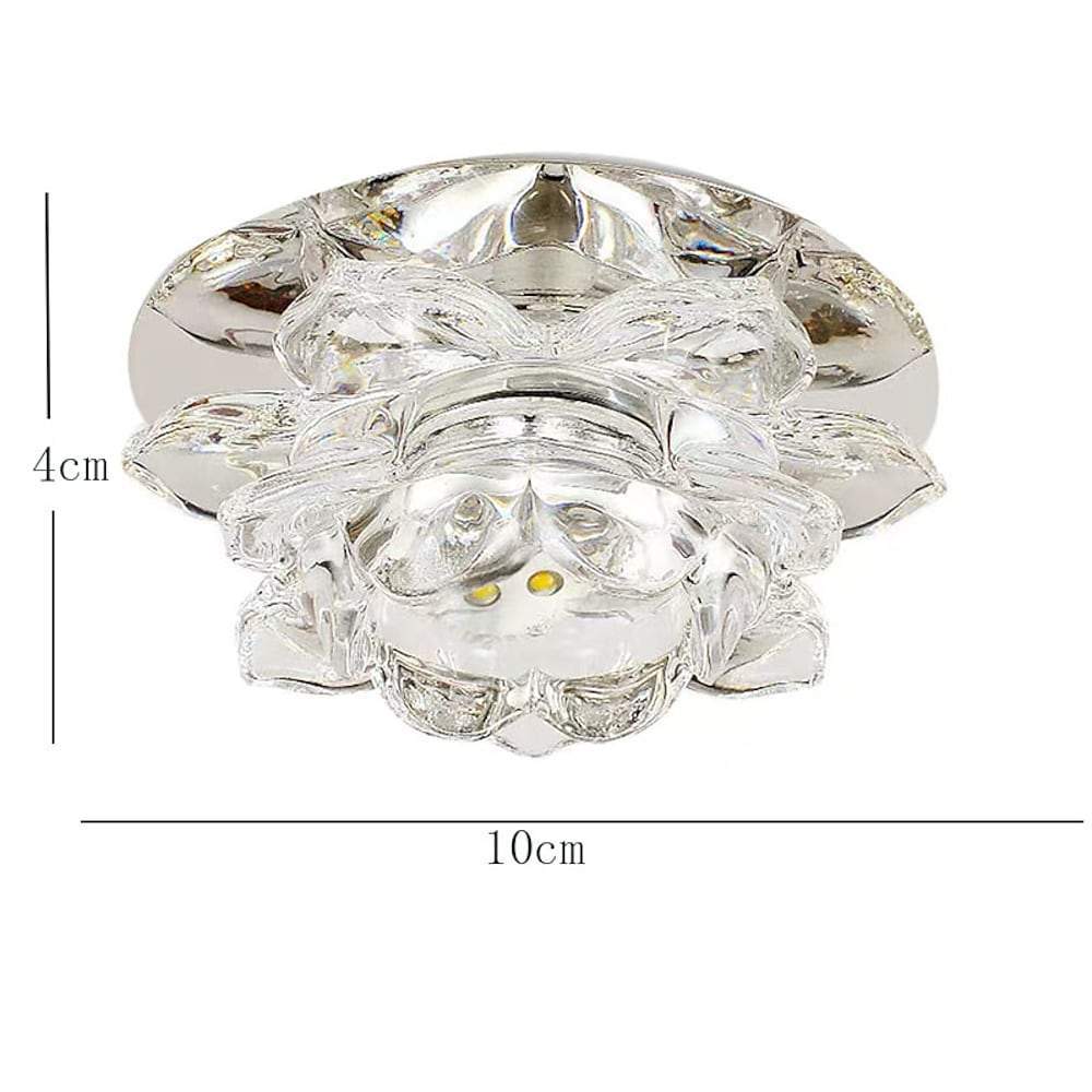 Modern Flower Design LED Flush Mount Ceiling Light with Electroplated Glass and RGB Multi Color Lighting