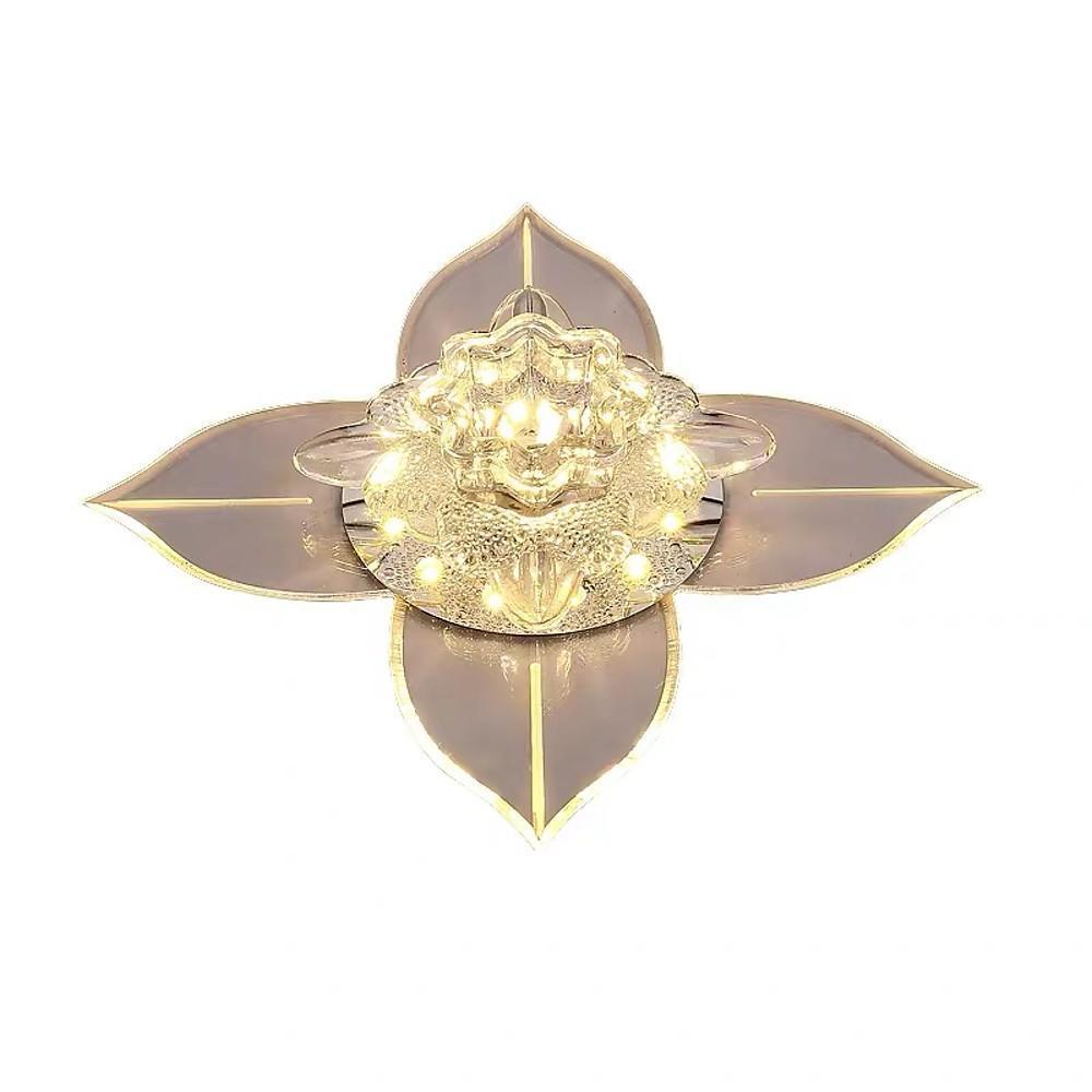 Modern 4 Pointed Star LED Crystal Ceiling Light Multi Color Flush Mount for Bedroom