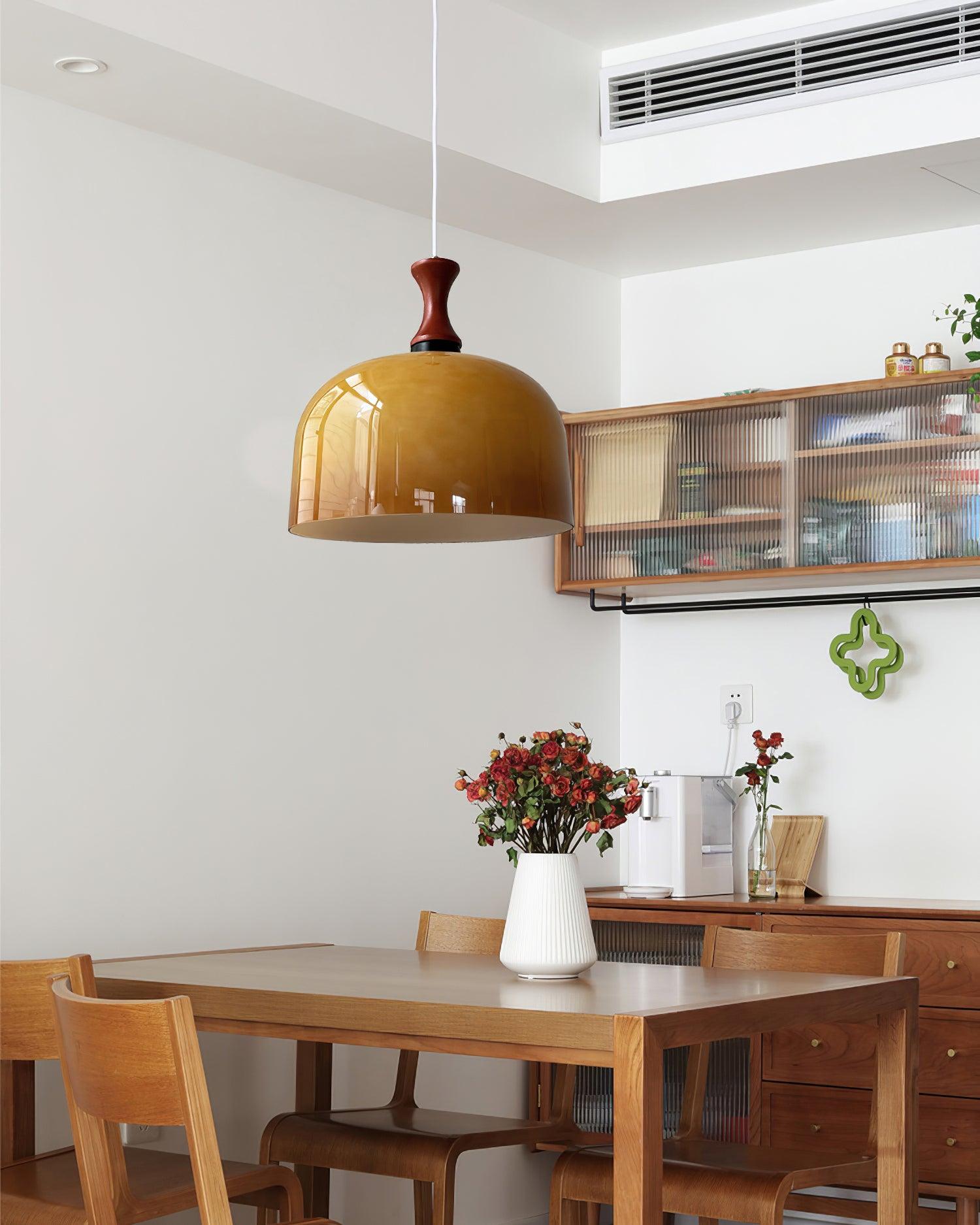 Meblos Vintage Brown Glass Pendant Light Ceiling Hanging Lamp for Kitchen and Dining Room