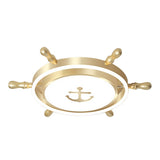 Mediterranean Nautical Rudder LED Ceiling Light for Kids Bedroom High Transmittance Acrylic Fixture
