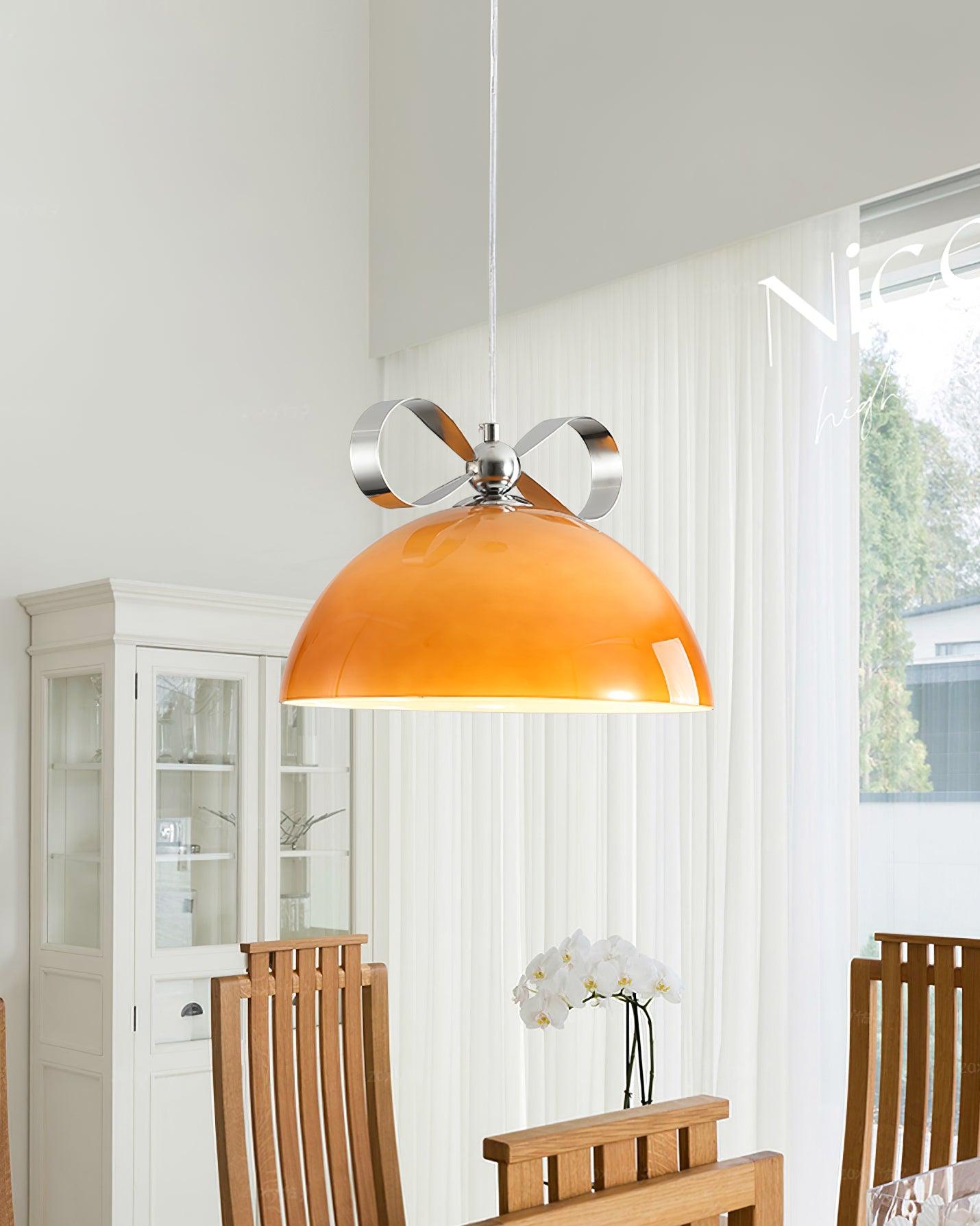Meia Gradated Glass Pendant Lamp Modern Chrome Metal Hanging Light for Indoor Spaces