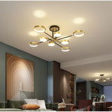 Modern Circular 8 Light LED Ceiling Fixture Nordic Flush Mount Chandelier for Living Room