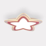 White Star Shaped LED Flush Mount Ceiling Light Minimalist Metal Fixture for Small Rooms
