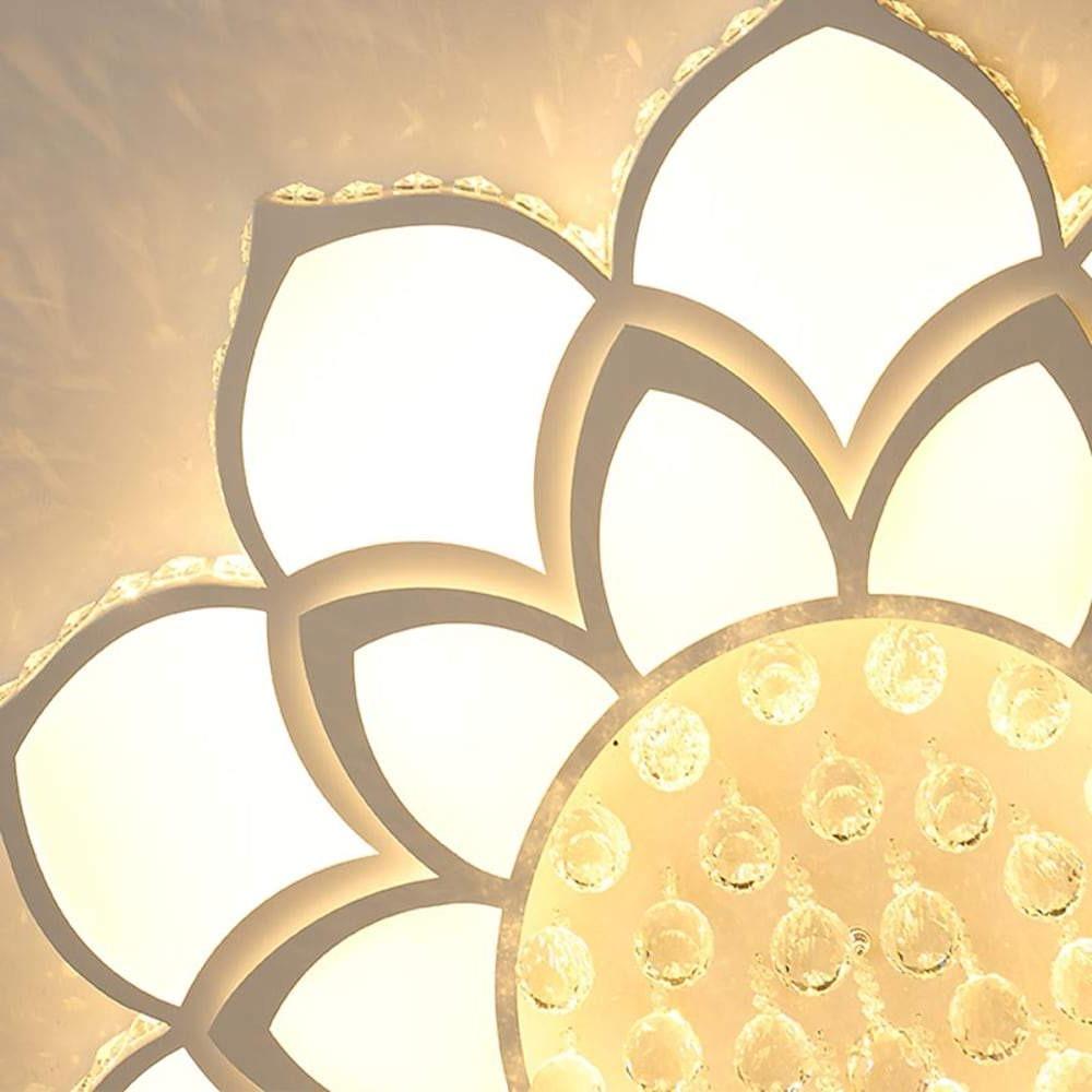 Modern Flower Shaped Dimmable LED Flush Mount Ceiling Light Creative Acrylic Floral Lighting Fixture