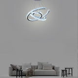 Modern Wave Crystal LED Flush Mount Ceiling Light Stainless Steel Fixture for Dining Room