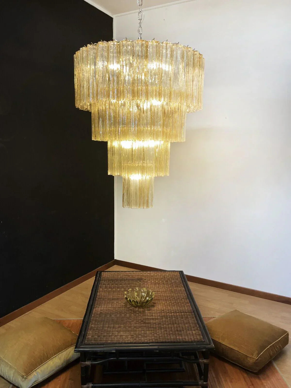 mid-century-amber-murano-style-glass-tube-chandelier-for-modern-dining-rooms