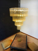 mid-century-amber-murano-style-glass-tube-chandelier-for-modern-dining-rooms