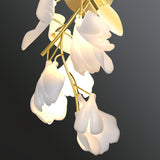 Mid Century Gold Gingko Flower Wall Sconce with Elegant White Ceramic Details for Indoor Lighting