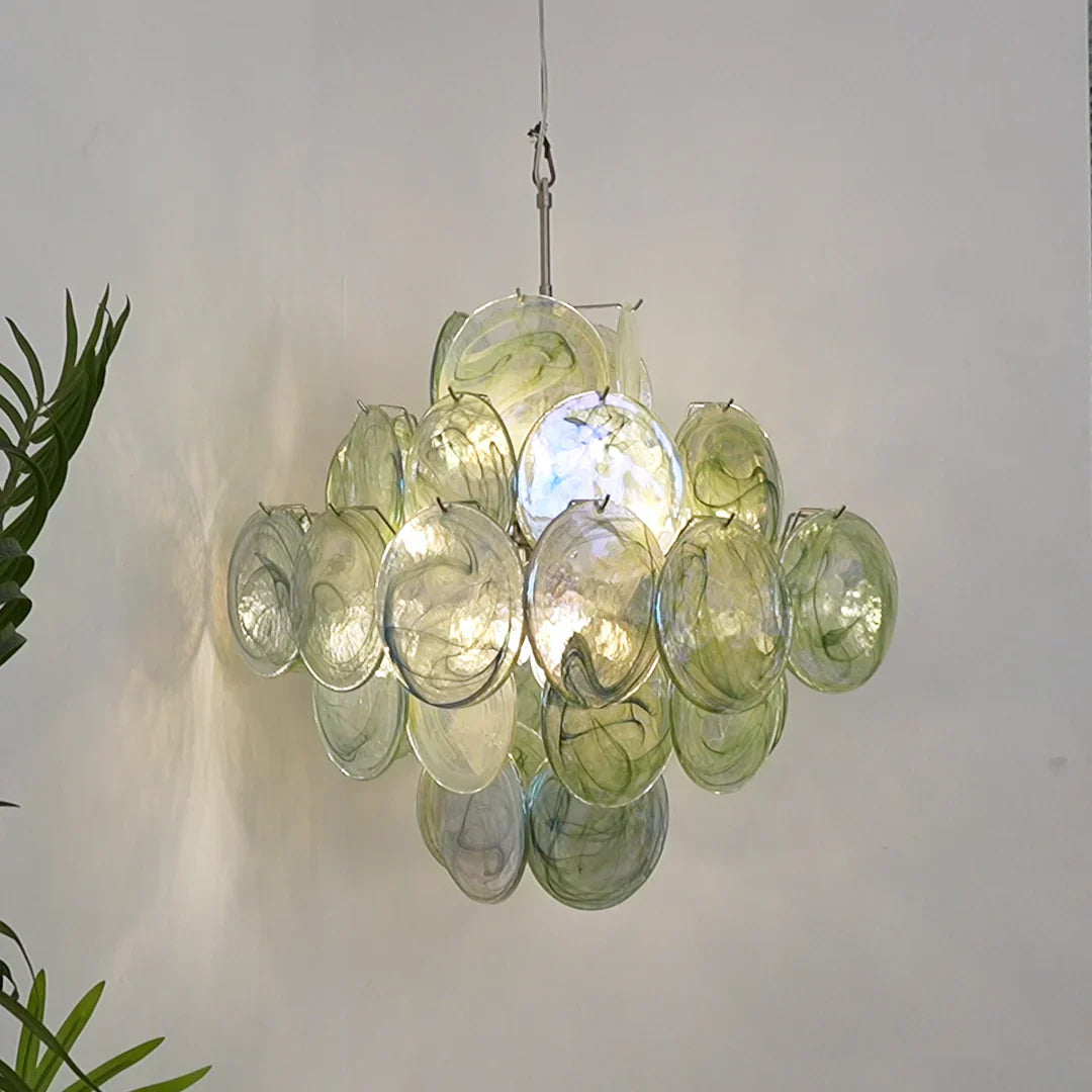 mid-century-green-murano-glass-disk-chandelier-vintage-style-hanging-ceiling-light