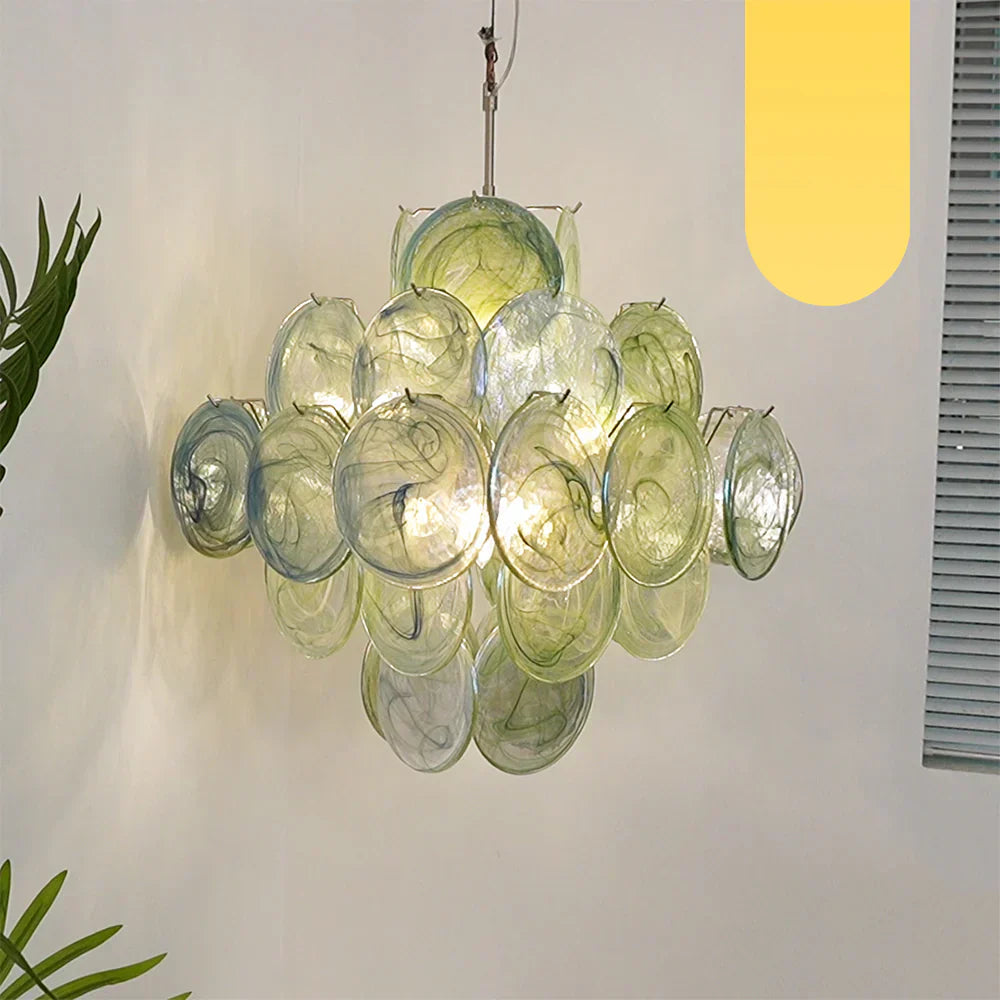 mid-century-green-murano-glass-disk-chandelier-vintage-style-hanging-ceiling-light
