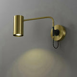 Mid Century Modern Brass Swing Arm Wall Sconce Adjustable Task Lighting Fixture