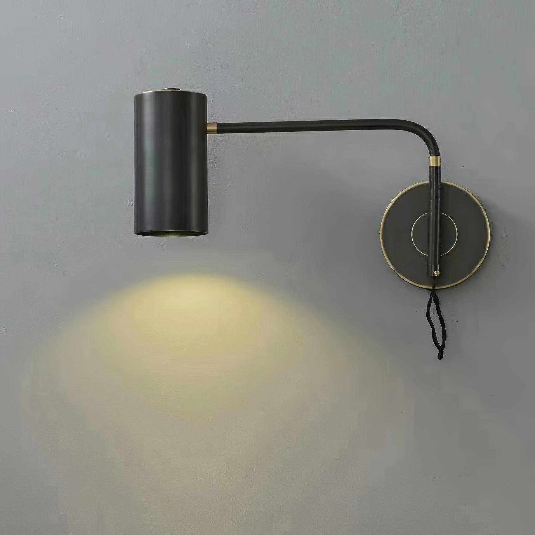 Mid Century Modern Brass Swing Arm Wall Sconce Adjustable Task Lighting Fixture