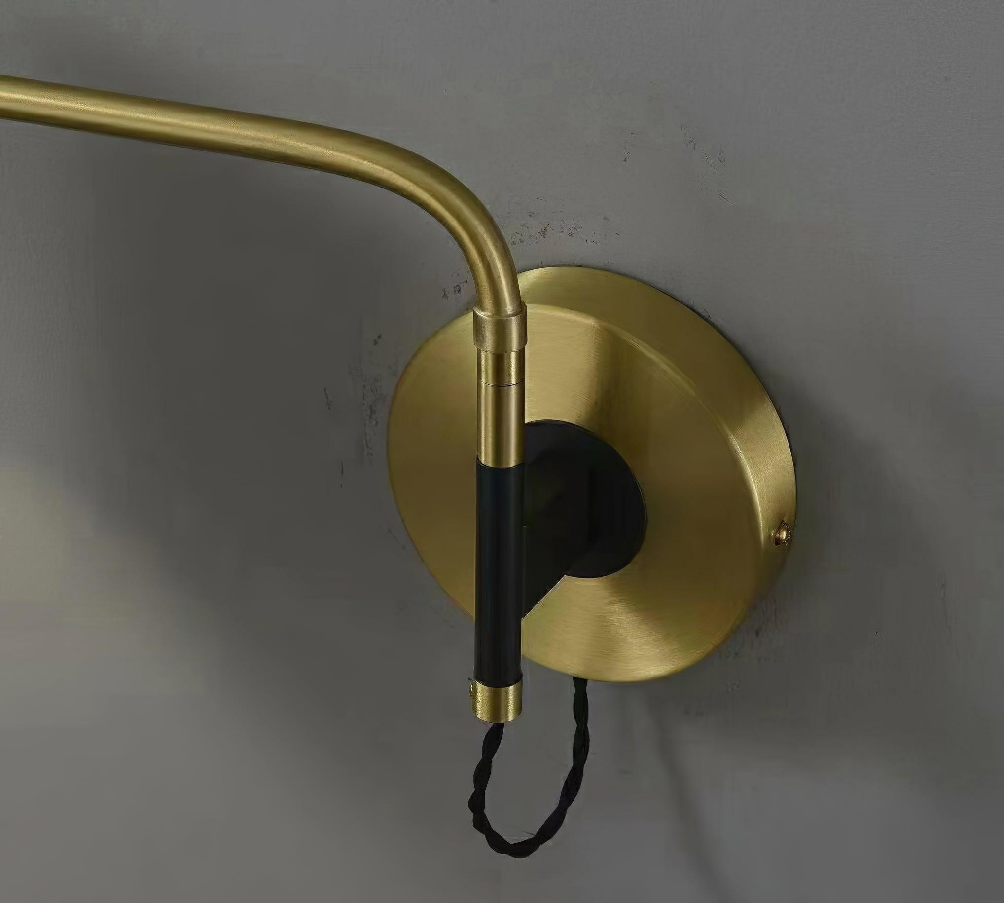 Mid Century Modern Brass Swing Arm Wall Sconce Adjustable Task Lighting Fixture