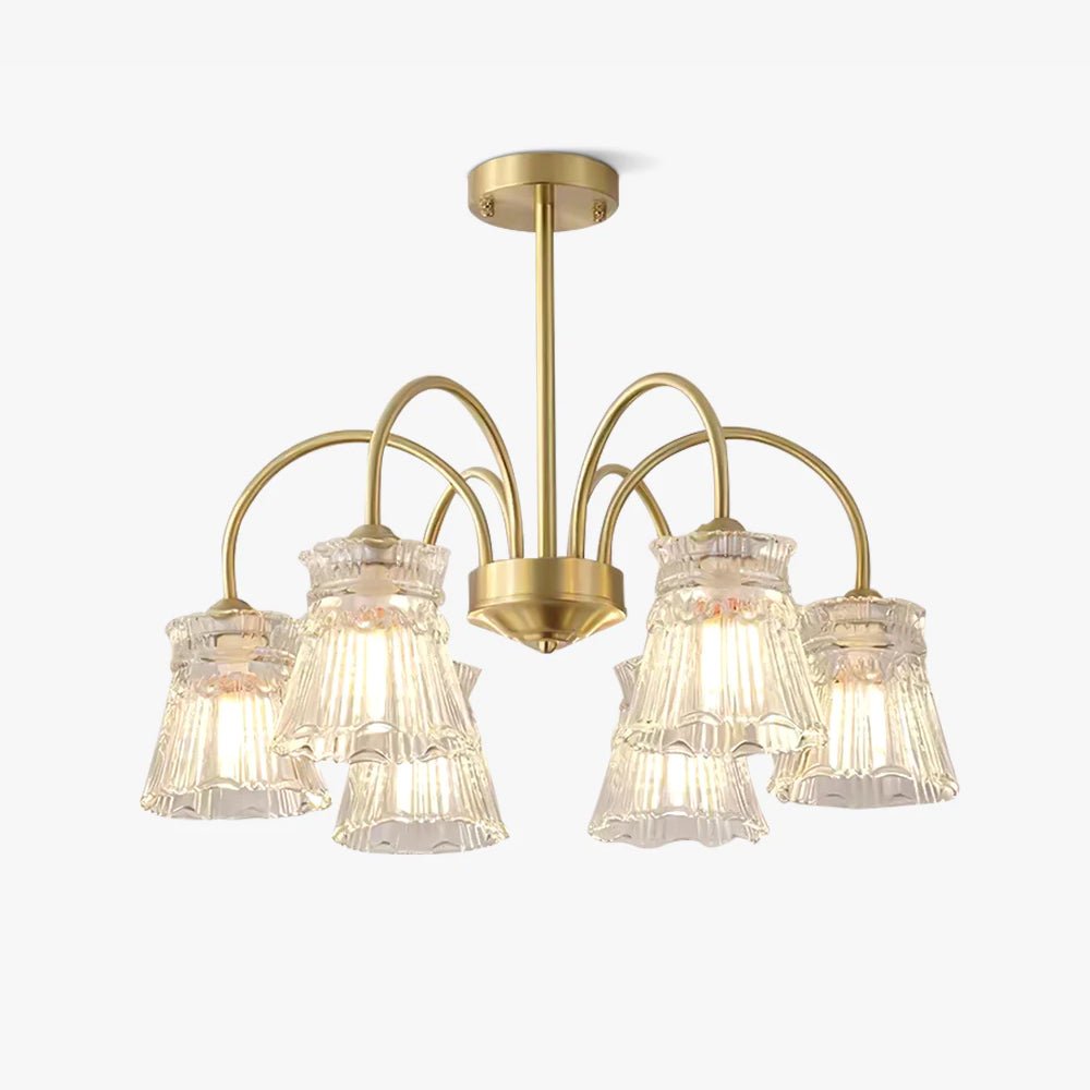 Mid Century Modern Frosted Glass Ice Cream Chandelier for Dining Room Lighting
