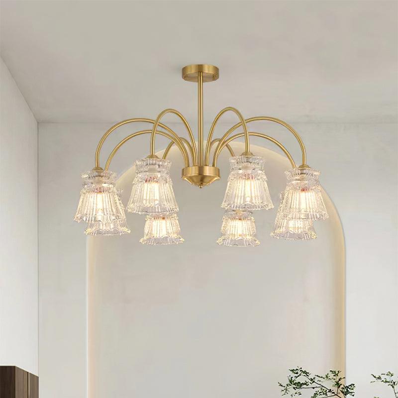 Mid Century Modern Frosted Glass Ice Cream Chandelier for Dining Room Lighting
