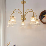 Mid Century Modern Frosted Glass Ice Cream Chandelier for Dining Room Lighting