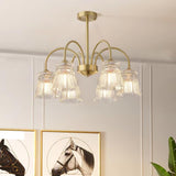 Mid Century Modern Frosted Glass Ice Cream Chandelier for Dining Room Lighting
