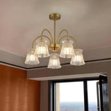 Mid Century Modern Frosted Glass Ice Cream Chandelier for Dining Room Lighting