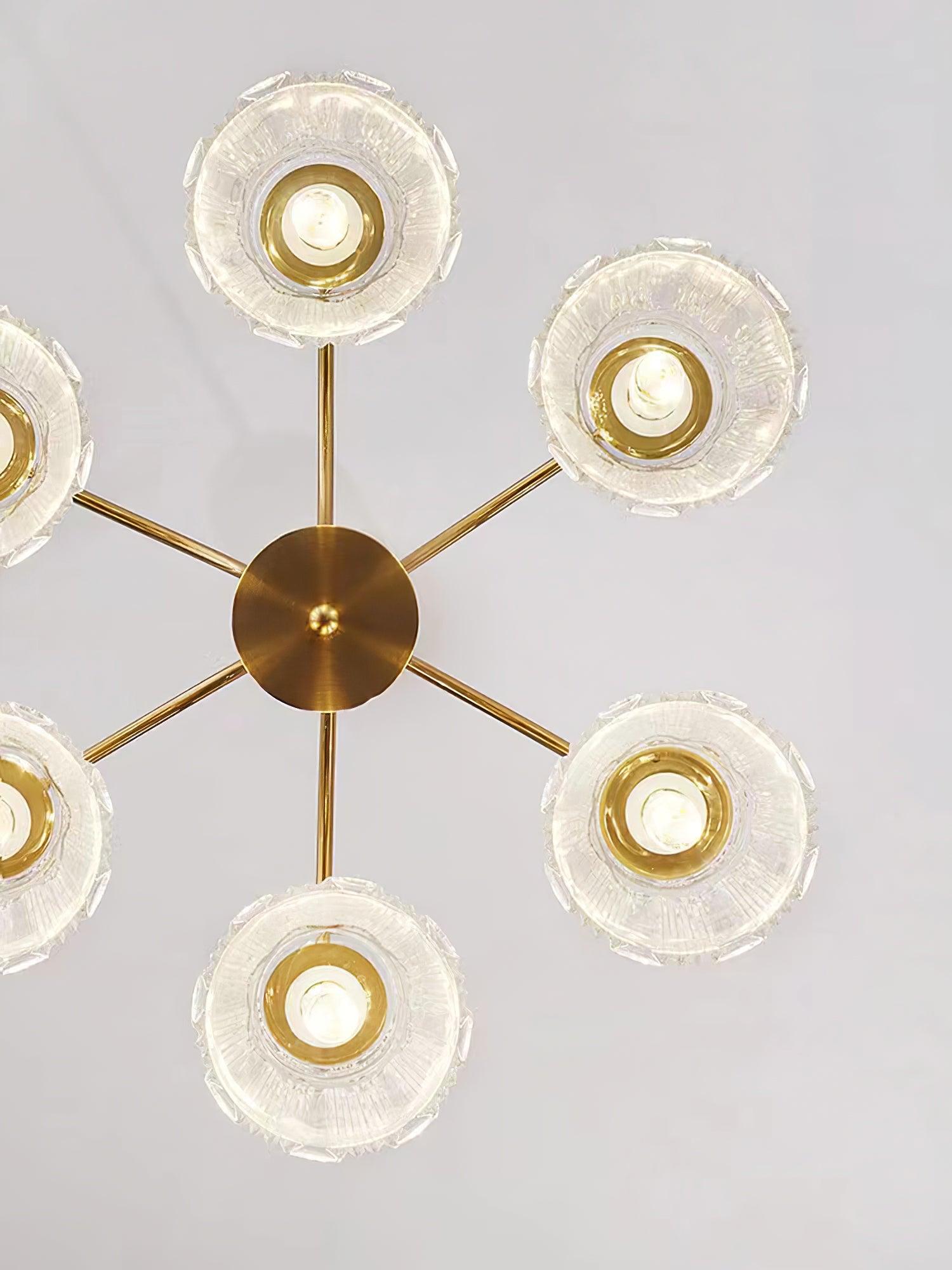 Mid Century Modern Frosted Glass Ice Cream Chandelier for Dining Room Lighting