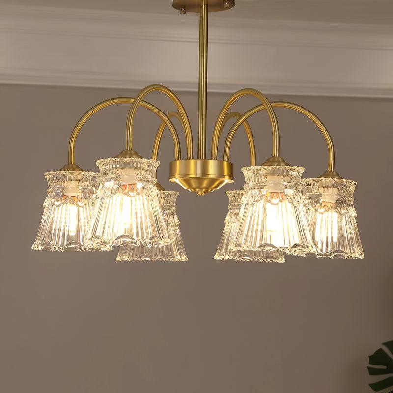 Mid Century Modern Frosted Glass Ice Cream Chandelier for Dining Room Lighting