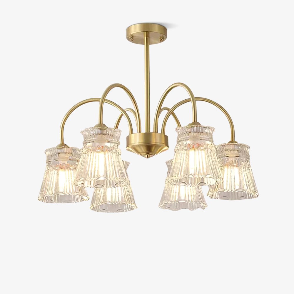 Mid Century Modern Frosted Glass Ice Cream Chandelier for Dining Room Lighting