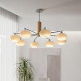 Mid Century Modern Glass Persimmon Chandelier Elliptical Pendant Light Fixture