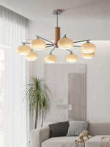 Mid Century Modern Glass Persimmon Chandelier Elliptical Pendant Light Fixture