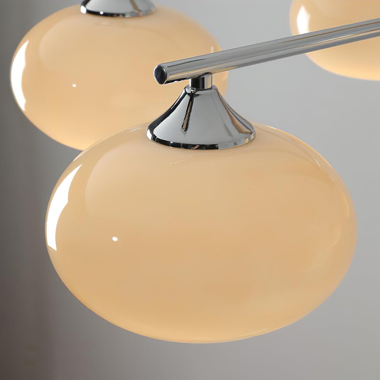 Mid Century Modern Glass Persimmon Chandelier Elliptical Pendant Light Fixture