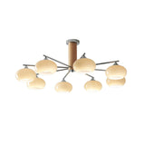 Mid Century Modern Glass Persimmon Chandelier Elliptical Pendant Light Fixture