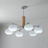 Mid Century Modern Glass Persimmon Chandelier Elliptical Pendant Light Fixture
