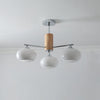 Mid Century Modern Glass Persimmon Chandelier Elliptical Pendant Light Fixture