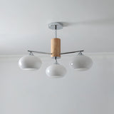 Mid Century Modern Glass Persimmon Chandelier Elliptical Pendant Light Fixture