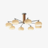 Mid Century Modern Glass Persimmon Chandelier Elliptical Pendant Light Fixture