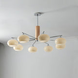 Mid Century Modern Glass Persimmon Chandelier Elliptical Pendant Light Fixture