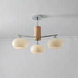 Mid Century Modern Glass Persimmon Chandelier Elliptical Pendant Light Fixture