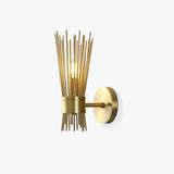 Mid Century Modern Gold Brass Candle Wall Sconce Set of 2 Indoor Wall Light