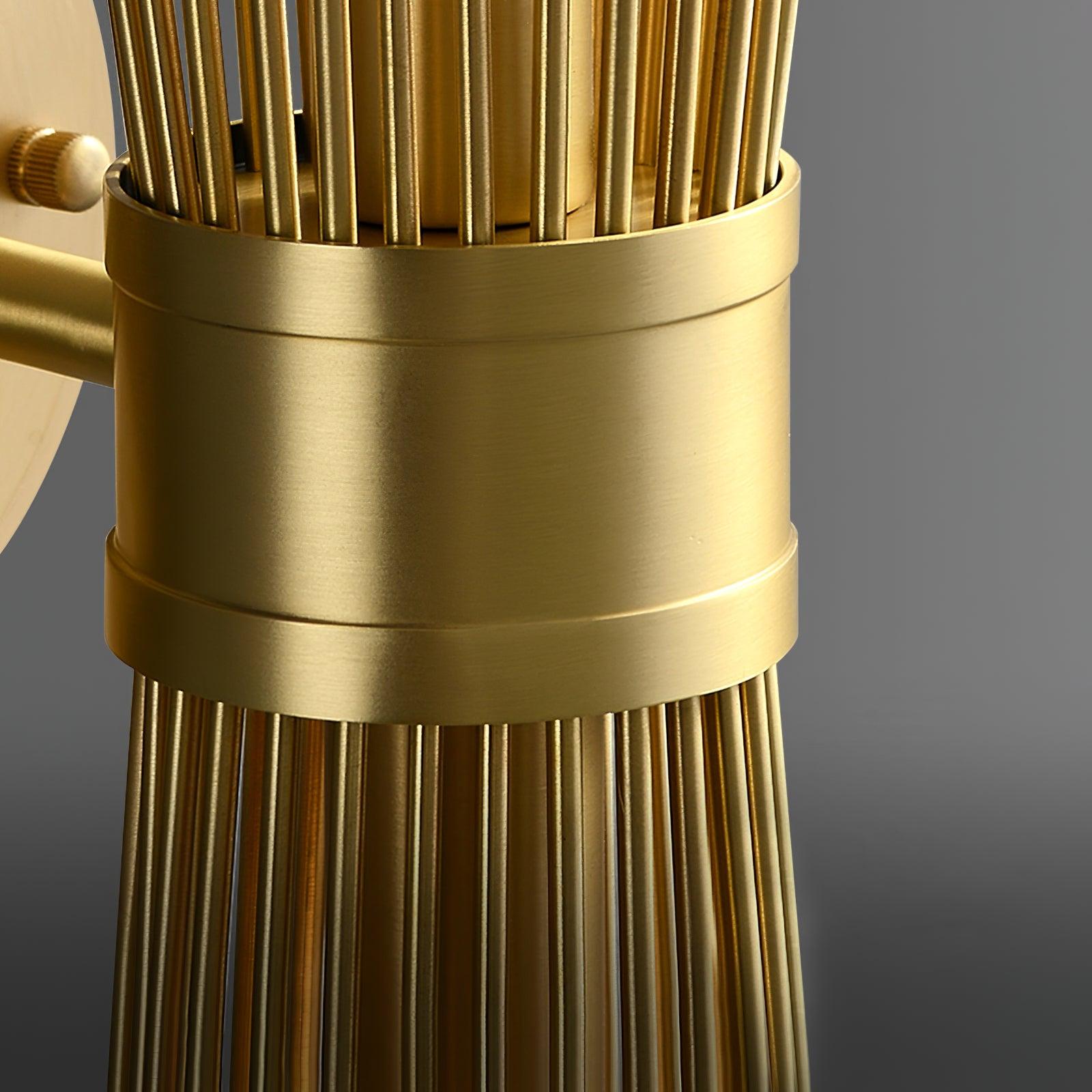 Mid Century Modern Gold Brass Candle Wall Sconce Set of 2 Indoor Wall Light