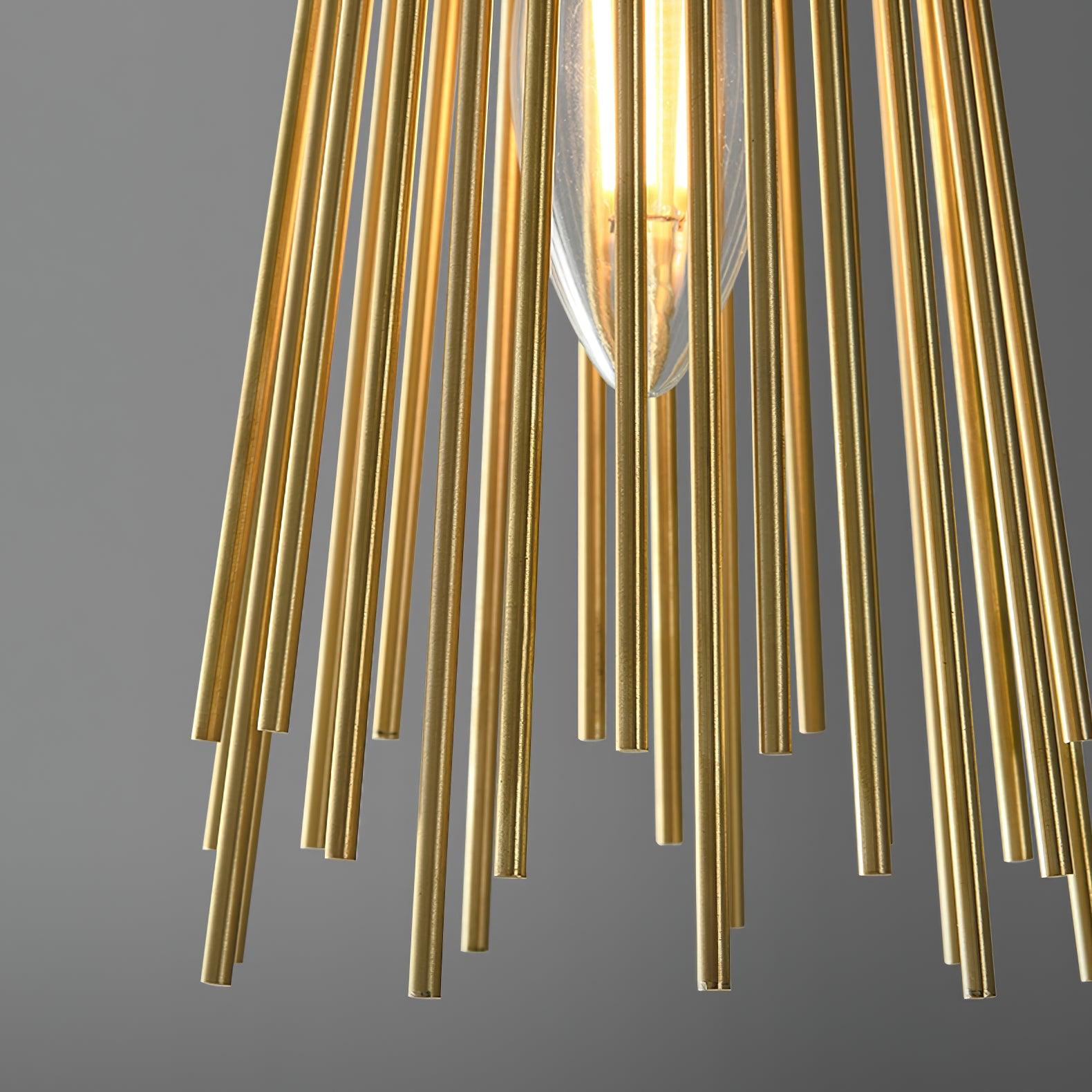 Mid Century Modern Gold Brass Candle Wall Sconce Set of 2 Indoor Wall Light
