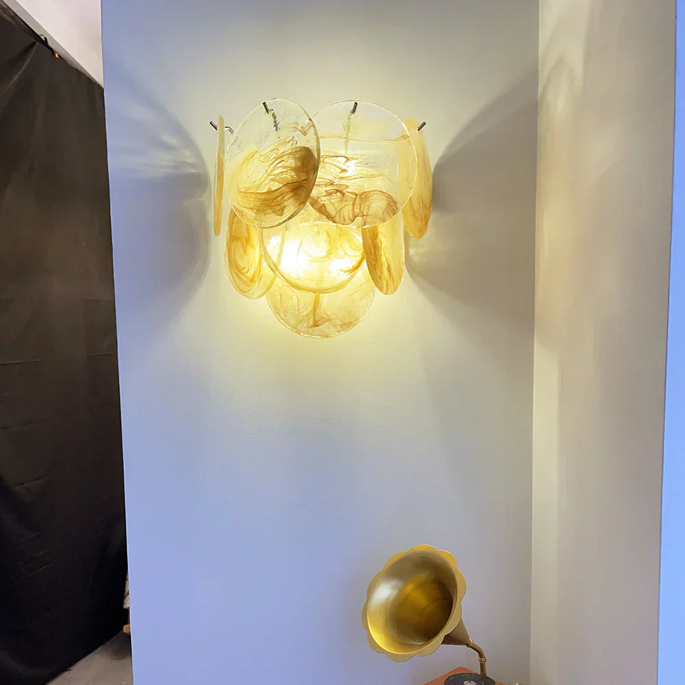 mid-century-modern-gold-murano-glass-wall-sconce-luxury-vintage-disc-lighting-fixture