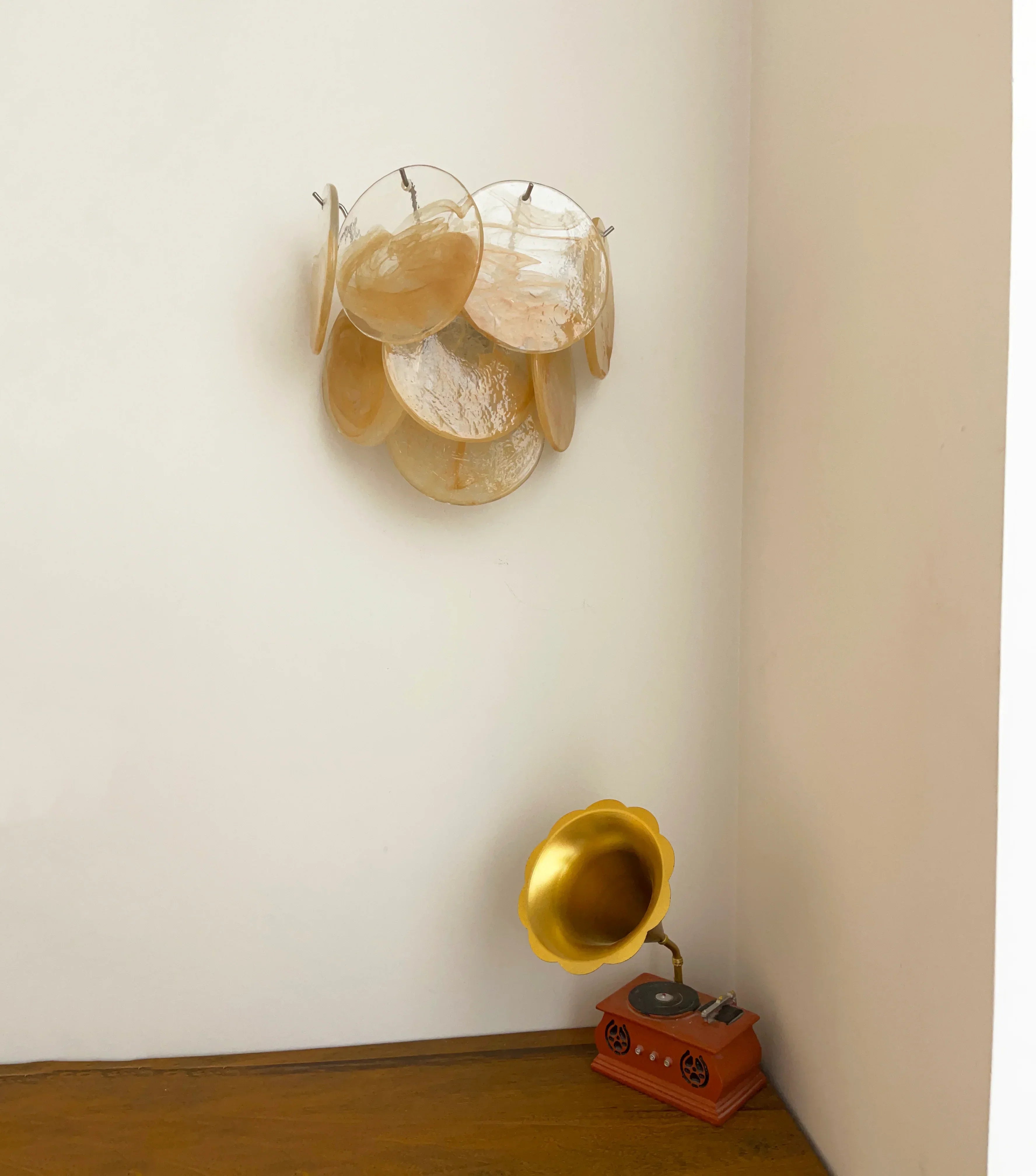mid-century-modern-gold-murano-glass-wall-sconce-luxury-vintage-disc-lighting-fixture