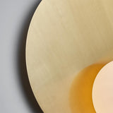 Mid Century Modern Nodes Geometric Wall Sconce with Milk Glass Globe and Metal Disc Lighting