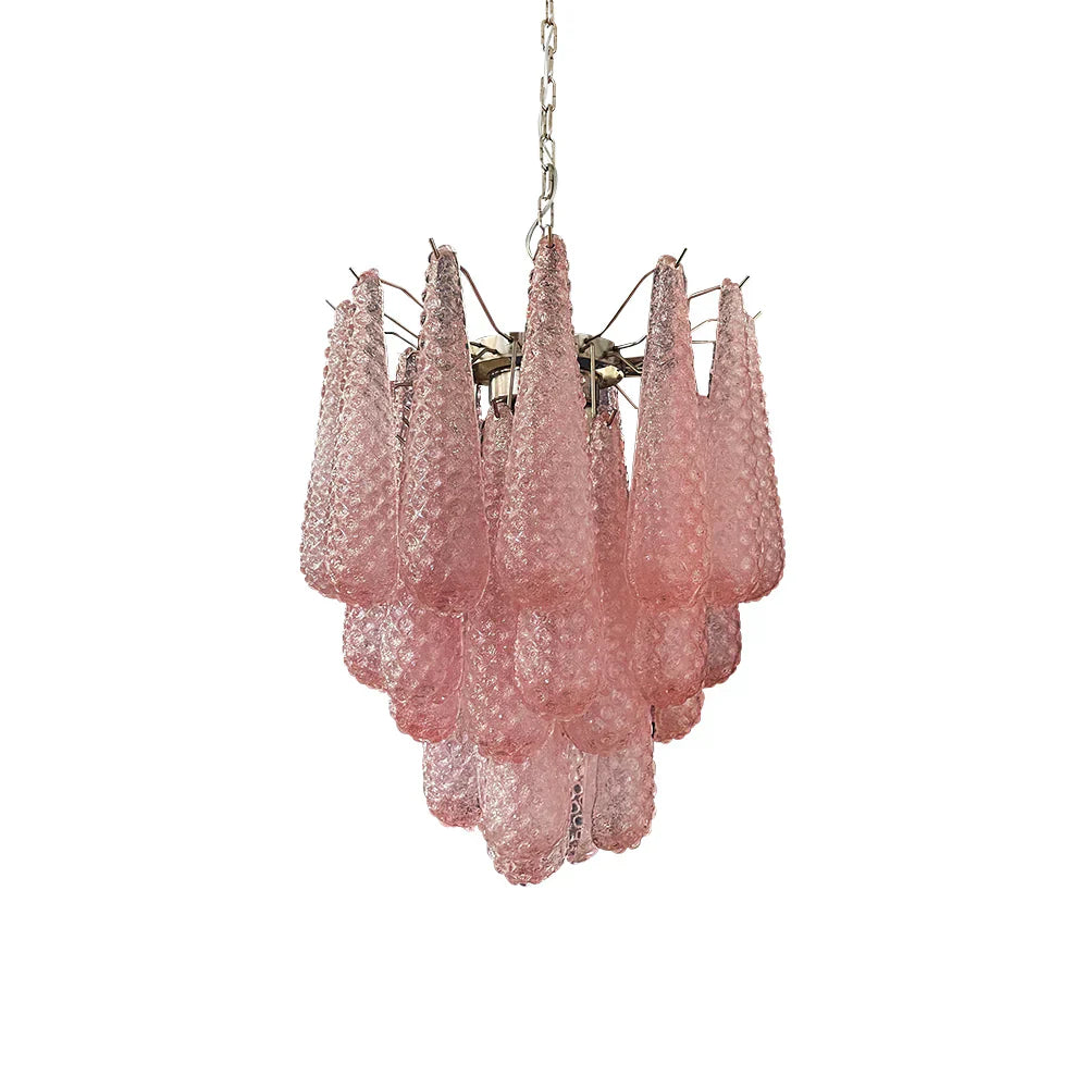 mid-century-modern-pink-glass-petal-pendant-light-vintage-murano-style-chandelier