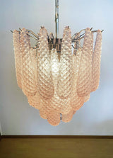 mid-century-modern-pink-glass-petal-pendant-light-vintage-murano-style-chandelier