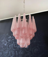 mid-century-modern-pink-glass-petal-pendant-light-vintage-murano-style-chandelier