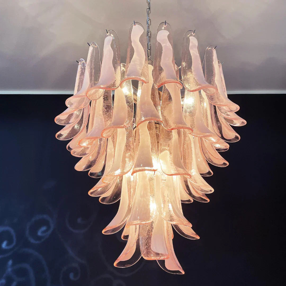 mid-century-modern-pink-murano-glass-petals-chandelier-luxury-vintage-art-deco-pendant-light
