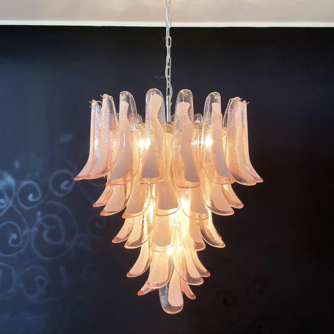 mid-century-modern-pink-murano-glass-petals-chandelier-luxury-vintage-art-deco-pendant-light