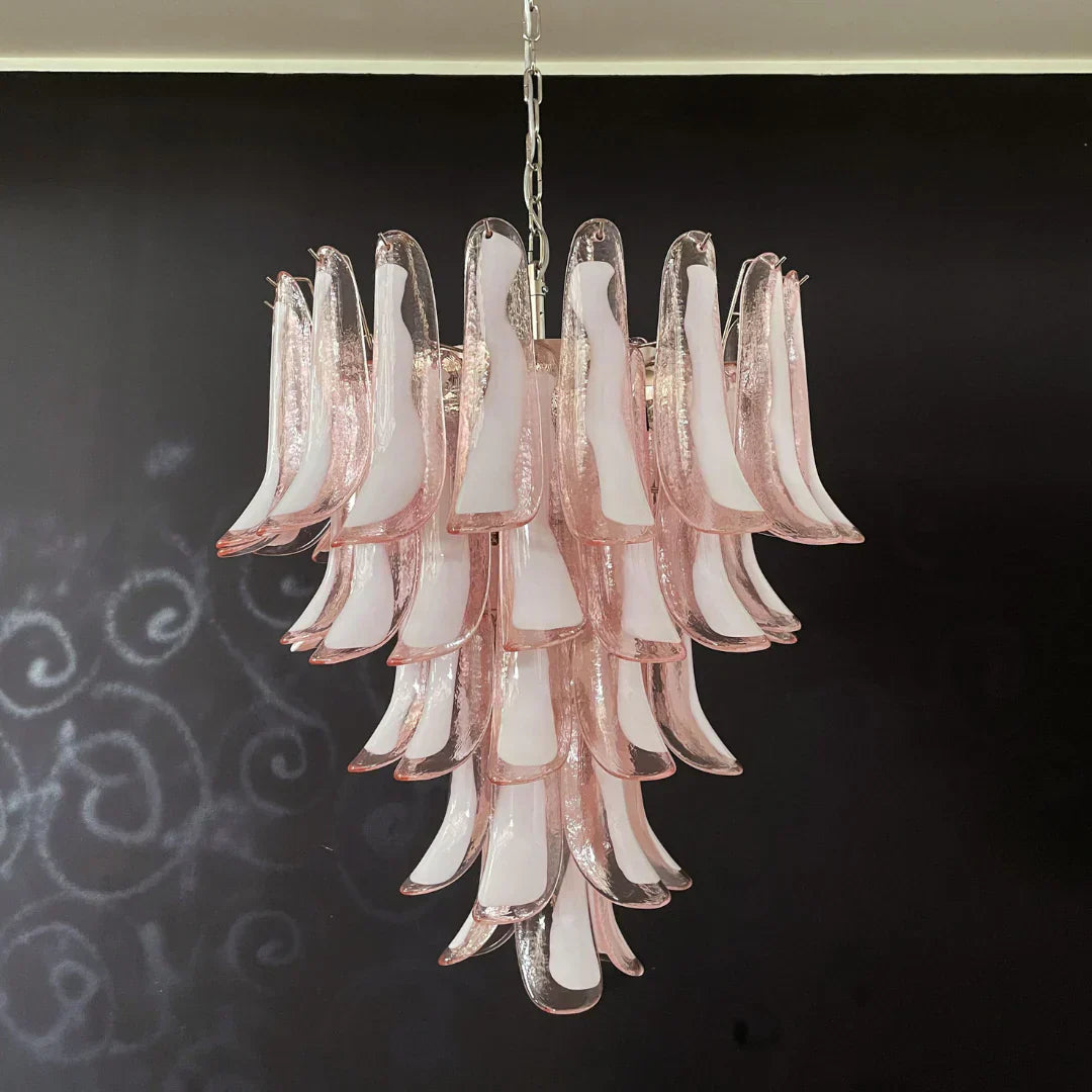 mid-century-modern-pink-murano-glass-petals-chandelier-luxury-vintage-art-deco-pendant-light