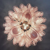 mid-century-modern-pink-murano-glass-petals-chandelier-luxury-vintage-art-deco-pendant-light