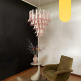 mid-century-modern-pink-murano-glass-petals-chandelier-luxury-vintage-art-deco-pendant-light